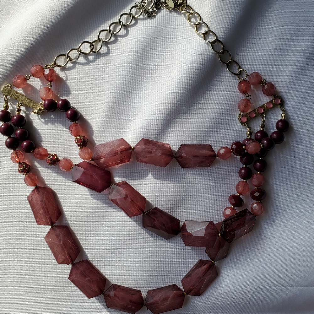 Mauve Chunky Statement Necklace